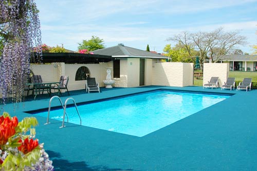 Enjoy a dip in the heated swimming pool